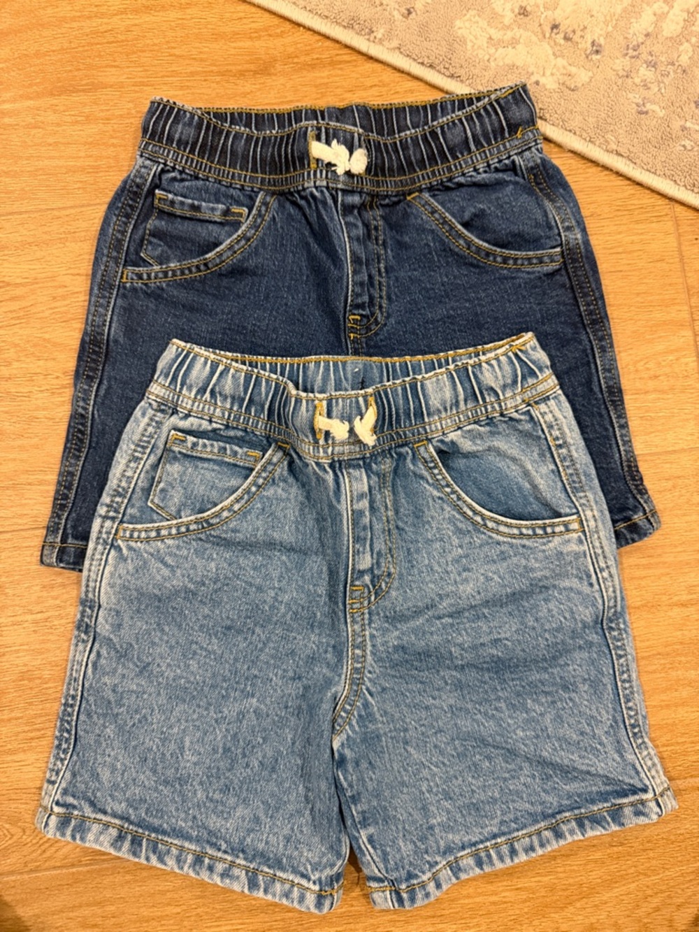 Kids Denim Shorts Set - Light & Dark Blue